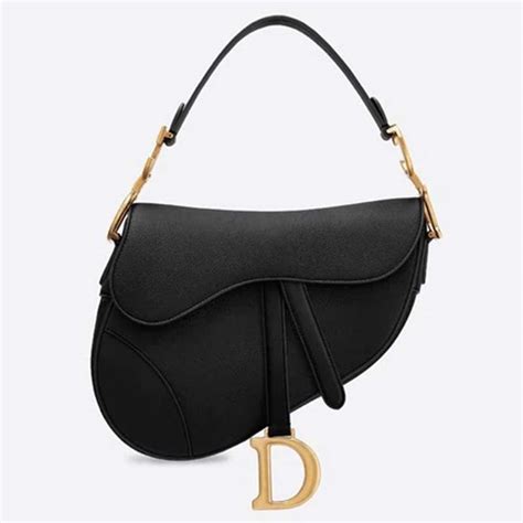 dior saddle bag in black calfskin